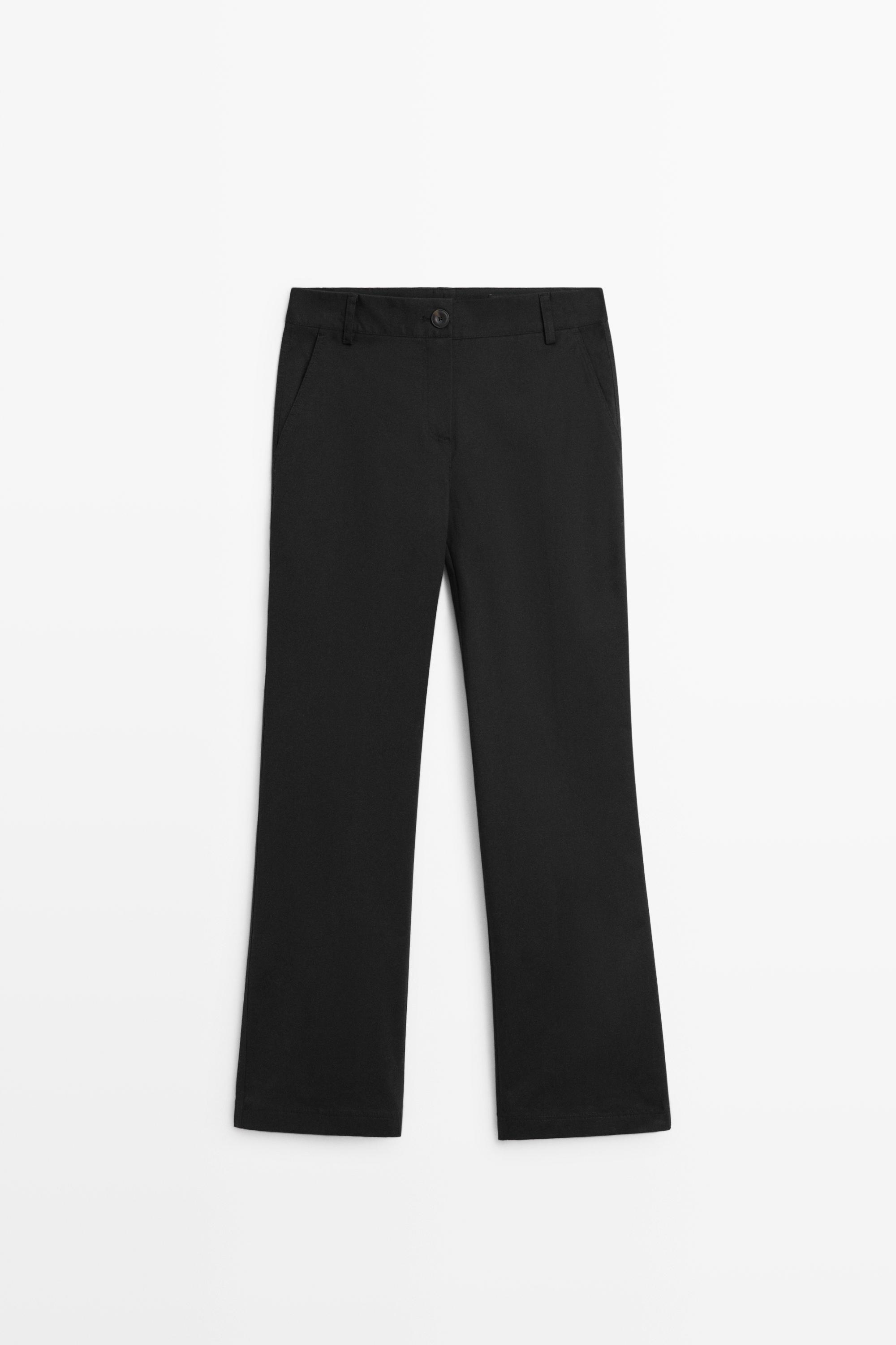 Cotton blend kick flare pants